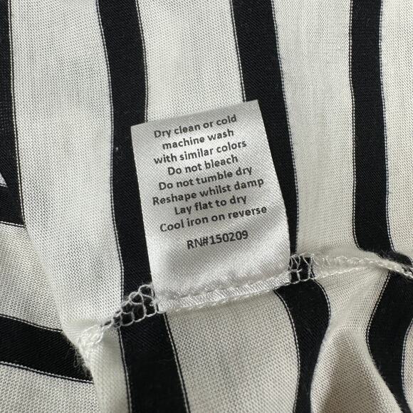 La Ligne NWT Stripe Cotton Jersey White Black Long Sleeve Top Sz L Drop Shoulder - Picture 9 of 11